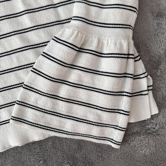 Ann Taylor Ivory and Ebony Striped Crew Neck Sweater - Picture 3 of 6